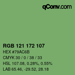 カラーコード: RGB 121 172 107 | qconv.com