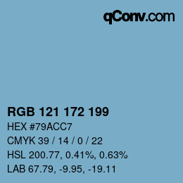 Color code: RGB 121 172 199 | qconv.com