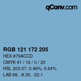 颜色代码: RGB 121 172 205 | qconv.com