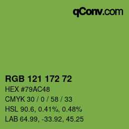 Color code: RGB 121 172 72 | qconv.com