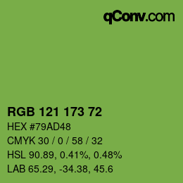Farbcode: RGB 121 173 72 | qconv.com