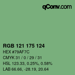 Farbcode: RGB 121 175 124 | qconv.com