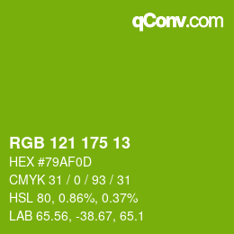 Color code: RGB 121 175 13 | qconv.com