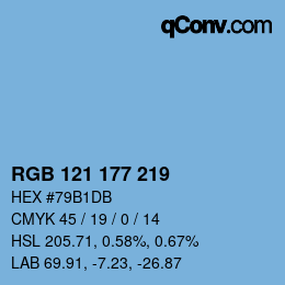 Farbcode: RGB 121 177 219 | qconv.com
