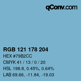 Color code: RGB 121 178 204 | qconv.com