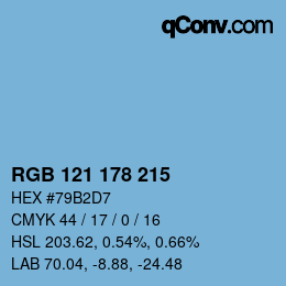 Color code: RGB 121 178 215 | qconv.com