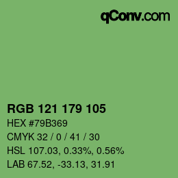 Color code: RGB 121 179 105 | qconv.com