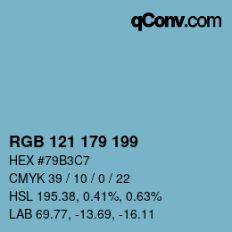 Color code: RGB 121 179 199 | qconv.com