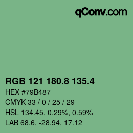 カラーコード: RGB 121 180.8 135.4 | qconv.com