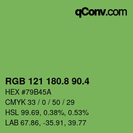 カラーコード: RGB 121 180.8 90.4 | qconv.com