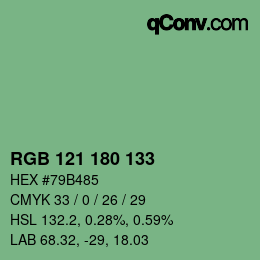 Farbcode: RGB 121 180 133 | qconv.com