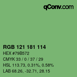 Color code: RGB 121 181 114 | qconv.com