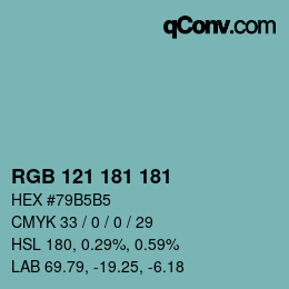 Color code: RGB 121 181 181 | qconv.com