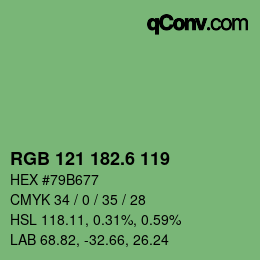 カラーコード: RGB 121 182.6 119 | qconv.com