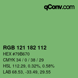颜色代码: RGB 121 182 112 | qconv.com