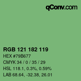 Código de color: RGB 121 182 119 | qconv.com