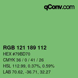 Farbcode: RGB 121 189 112 | qconv.com