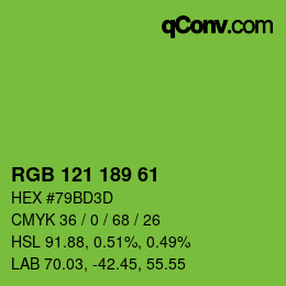 Farbcode: RGB 121 189 61 | qconv.com