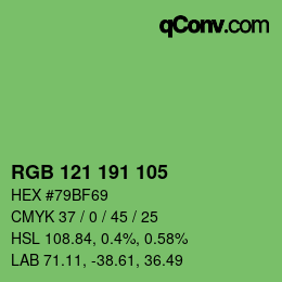 Farbcode: RGB 121 191 105 | qconv.com