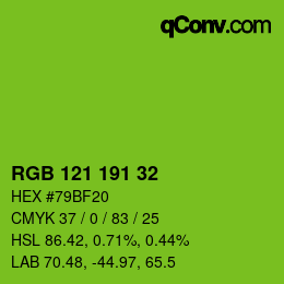 Color code: RGB 121 191 32 | qconv.com