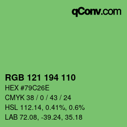 Farbcode: RGB 121 194 110 | qconv.com