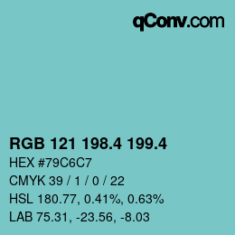 カラーコード: RGB 121 198.4 199.4 | qconv.com