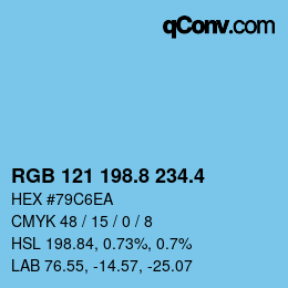 カラーコード: RGB 121 198.8 234.4 | qconv.com