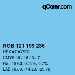 Color code: RGB 121 199 236 | qconv.com