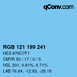 Código de color: RGB 121 199 241 | qconv.com