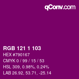 Color code: RGB 121 1 103 | qconv.com