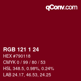 Color code: RGB 121 1 24 | qconv.com
