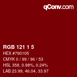 Farbcode: RGB 121 1 5 | qconv.com