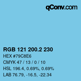 カラーコード: RGB 121 200.2 230 | qconv.com
