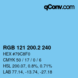 カラーコード: RGB 121 200.2 240 | qconv.com