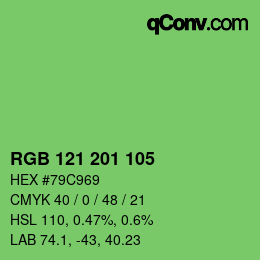 カラーコード: RGB 121 201 105 | qconv.com
