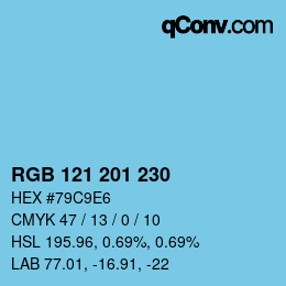 Color code: RGB 121 201 230 | qconv.com