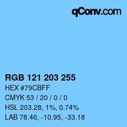 Color code: RGB 121 203 255 | qconv.com
