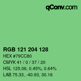 カラーコード: RGB 121 204 128 | qconv.com