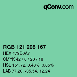 Color code: RGB 121 208 167 | qconv.com