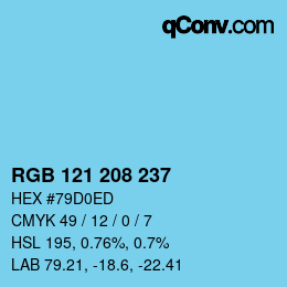 Color code: RGB 121 208 237 | qconv.com