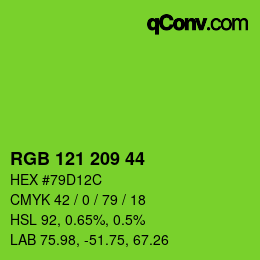 颜色代码: RGB 121 209 44 | qconv.com
