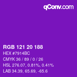 Color code: RGB 121 20 188 | qconv.com