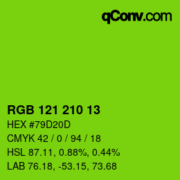 Color code: RGB 121 210 13 | qconv.com