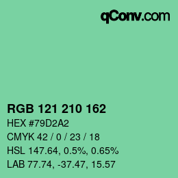 Color code: RGB 121 210 162 | qconv.com