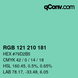 Color code: RGB 121 210 181 | qconv.com