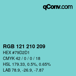 Color code: RGB 121 210 209 | qconv.com