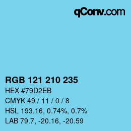 Color code: RGB 121 210 235 | qconv.com