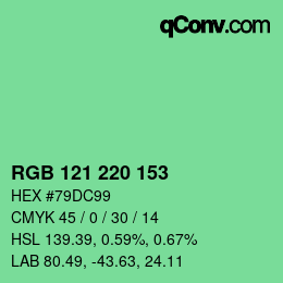 Color code: RGB 121 220 153 | qconv.com