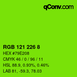 Color code: RGB 121 226 8 | qconv.com