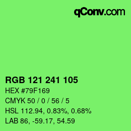 Color code: RGB 121 241 105 | qconv.com
